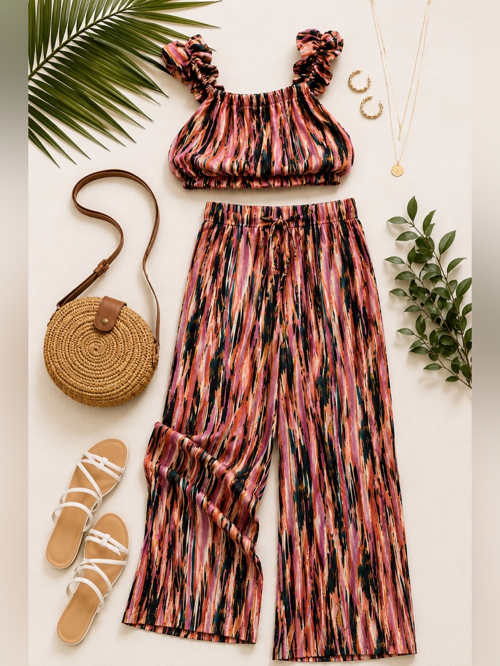 Entro NWOT 2-Piece Resort Set | Abstract Print | Size Small